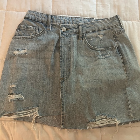 Vervet High Waist Asymmetrical Denim Wrap Skirt | Vervet Skirt - Picture 4 of 7